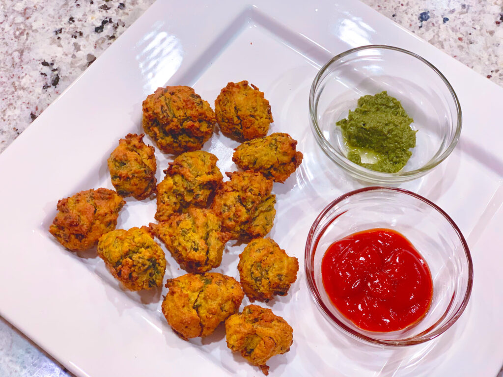 Oil Free Spinach/Palak Pakora