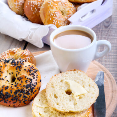 Whole Wheat Eggless Bagel.