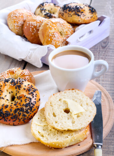 Whole Wheat Eggless Bagel.