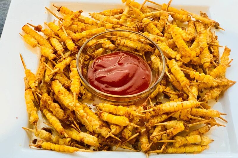 Crispy Masala Corn Fries. NOT DEEP FRIED.