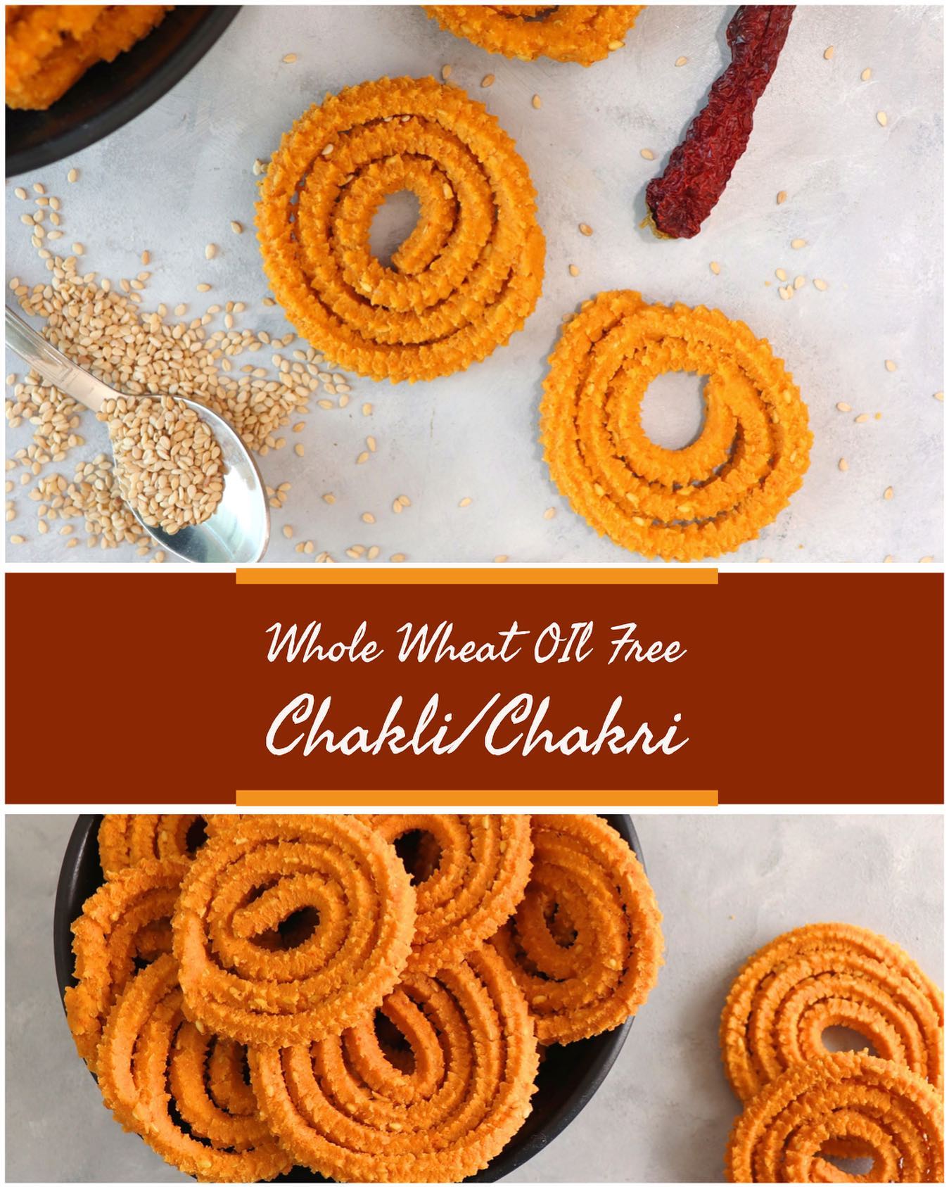 Whole Wheat oil free Chakli/ chakri  https://youtu.be/kXrs87W2KPE
